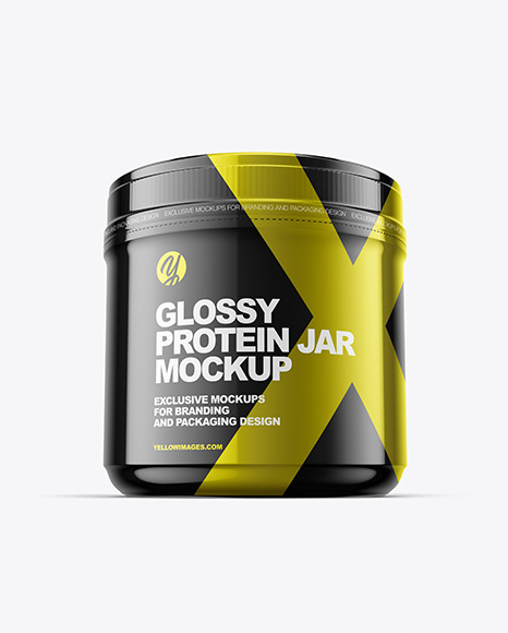 Glossy Protein Jar Mockup