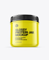 Glossy Protein Jar Mockup