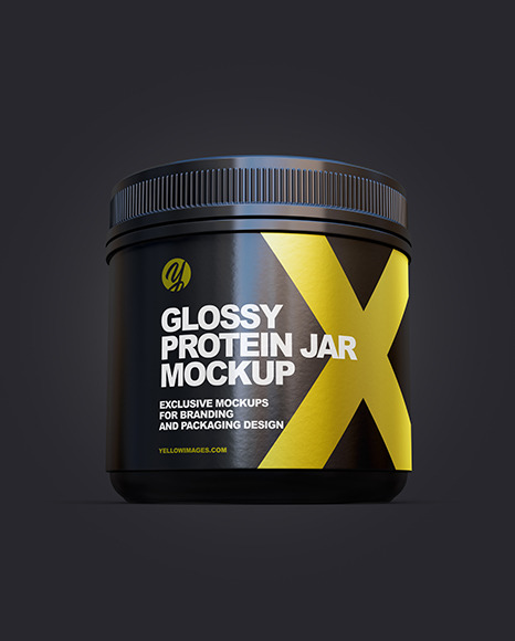 Glossy Protein Jar Mockup