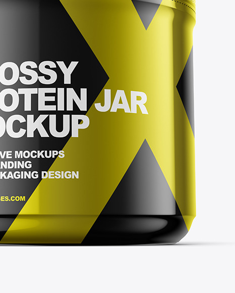 Glossy Protein Jar Mockup