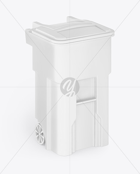 Glossy Rubbish Bin Mockup