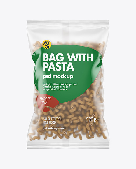 Whole Wheat Cavatappi Pasta Matte Bag Mockup