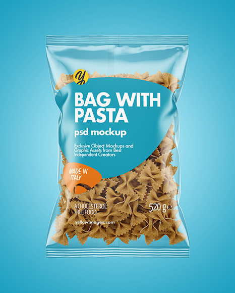 Whole Wheat Farfalle Pasta Bag Mockup