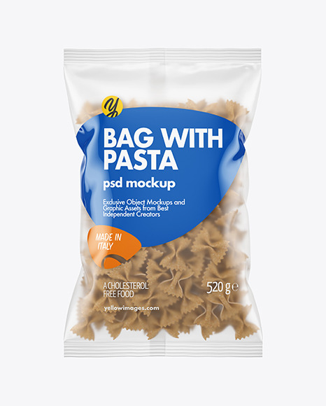 Whole Wheat Farfalle Pasta Matte Bag Mockup