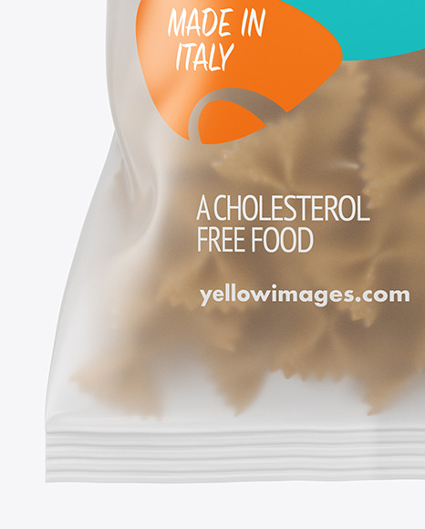 Whole Wheat Farfalle Pasta Frosted Bag Mockup