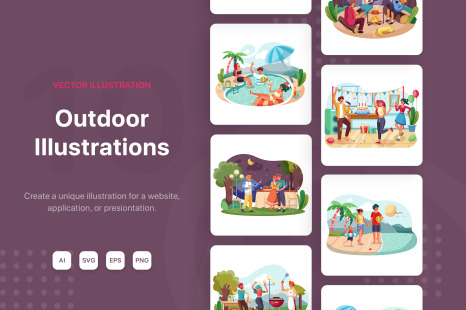 M_98_Party Outdoor Illustrations - Fun celebrations