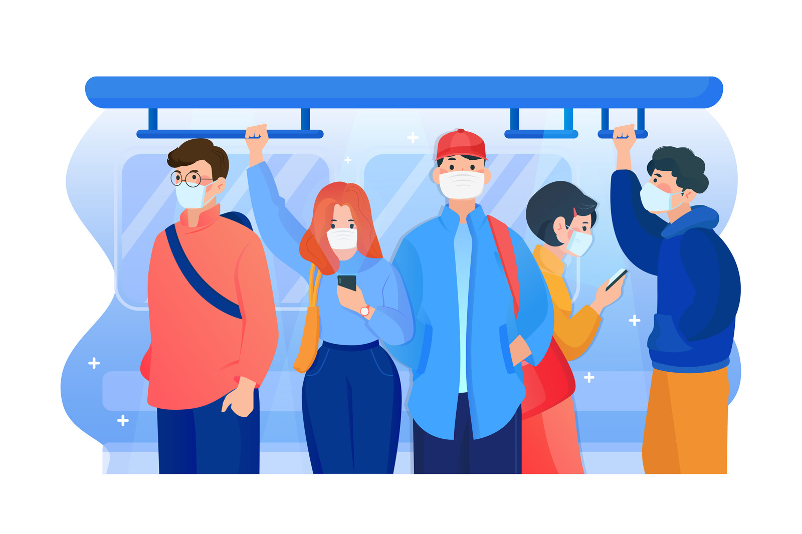 M99_People wearing mask Illustrations M99_People wearing mask Illustrations