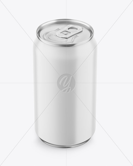 Metallic Drink Can With Matte Finish Mockup