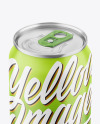 Metallic Drink Can With Matte Finish Mockup