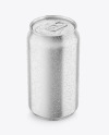 Matte Metallic Drink Can With Condensation Mockup