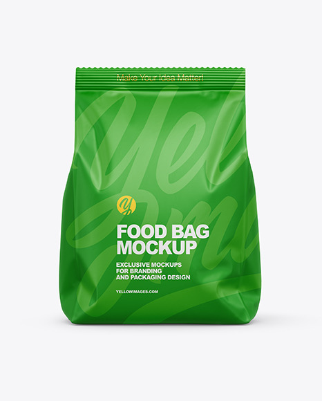 Matte Food Bag Mockup - Front View