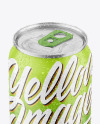 Metallic Drink Can With Matte Finish And Condensation Mockup