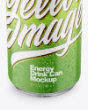 Metallic Drink Can With Matte Finish And Condensation Mockup