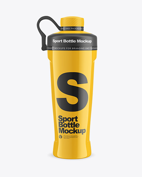 Glossy Sport Bottle Mockup - Sport bottle mockup