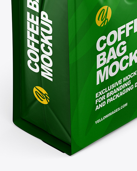 Matte Coffee Bag Mockup - Half Side View