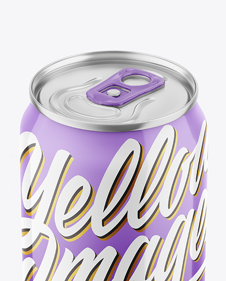 Metallic Drink Can With Glossy Finish Mockup