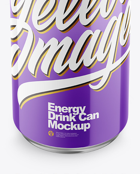 Metallic Drink Can With Glossy Finish Mockup