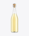 Clear Glass Lambrusco Bottle With White Wine Mockup