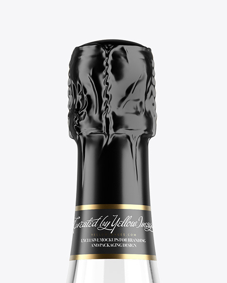 Clear Glass Lambrusco Bottle With White Wine Mockup