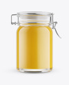 Glass Honey Jar With Clamp Lid Mockup