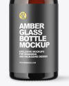 Dark Amber Glass Bottle Mockup