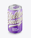 Metallic Drink Can With Glossy Finish And Condensation Mockup