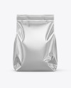 Glossy Metallic Food Bag Mockup - Front View