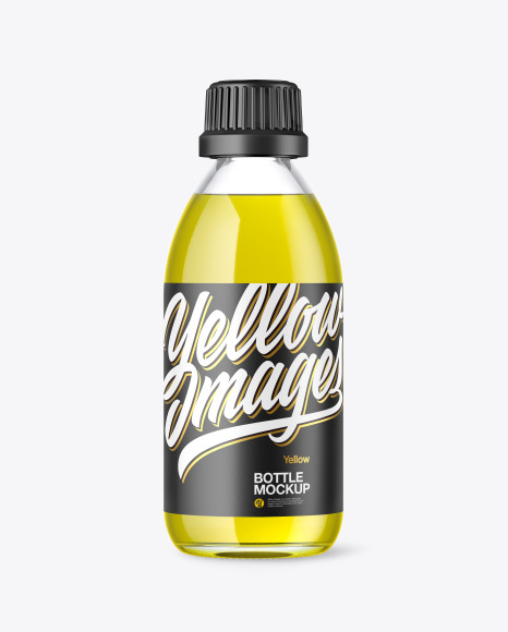 Clear Glass Bottle with Oil Mockup - Mockup olive oil bottle