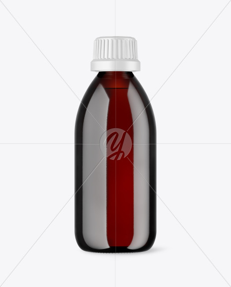 Dark Amber Glass Bottle Mockup