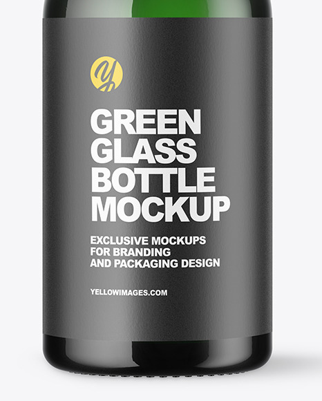 Green Glass Bottle Mockup