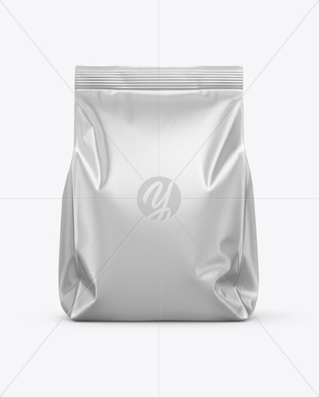 Matte Metallic Food Bag Mockup - Front View