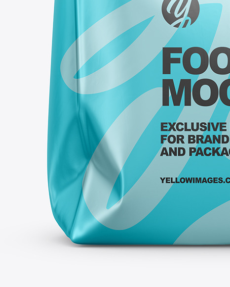 Matte Metallic Food Bag Mockup - Front View