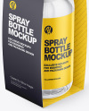 Sprayer Bottle Matte Paper Pack Mockup - Half Side View