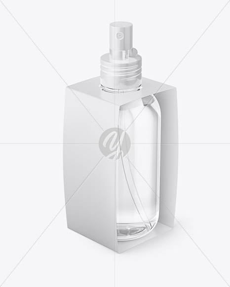 Sprayer Bottle Matte Paper Pack Mockup - Half Side View