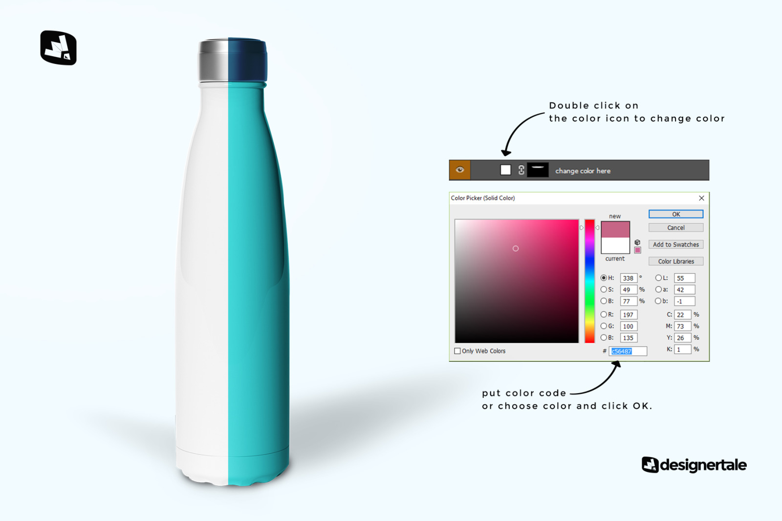 Steel Thermos Bottle Mockup