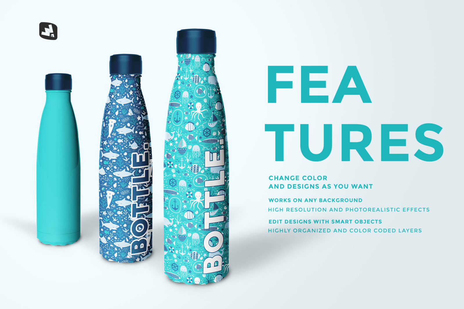 Steel Thermos Bottle Mockup Steel Thermos Bottle Mockup
