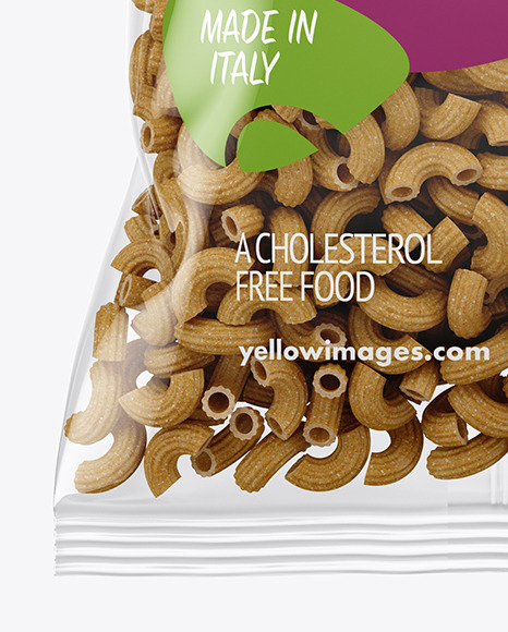 Whole Wheat Chifferini Rigati Pasta Bag Mockup