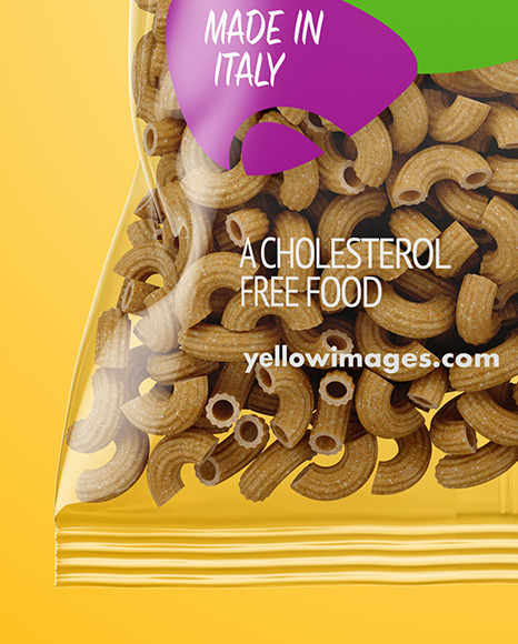 Whole Wheat Chifferini Rigati Pasta Bag Mockup