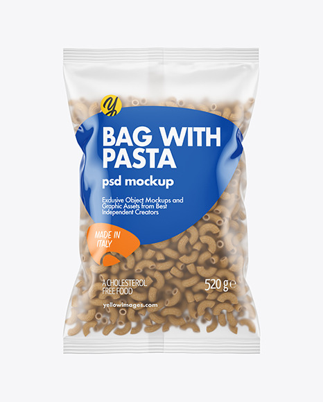 Whole Wheat Chifferini Rigati Pasta Matte Bag Mockup