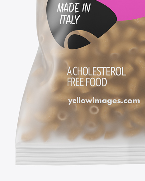 Whole Wheat Chifferini Rigati Pasta Frosted Bag Mockup