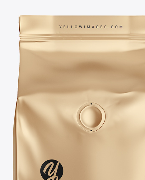 Metallic Coffee Bag with Cup Mockup