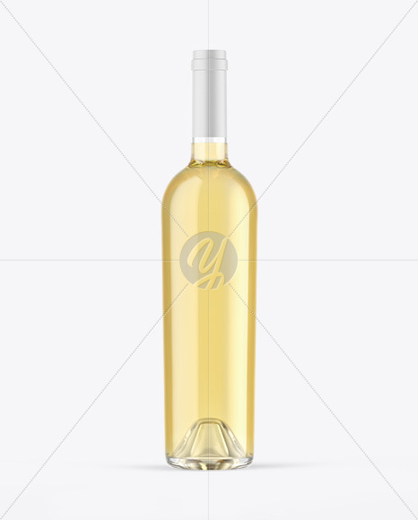 Clear Glass White Wine Bottle Mockup Clear Glass White Wine Bottle Mockup