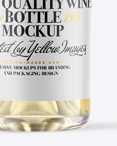 Clear Glass White Wine Bottle Mockup