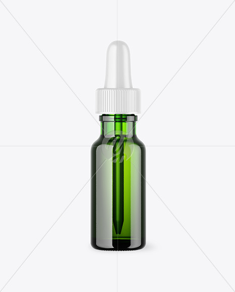 Green Glass Dropper Bottle Mockup