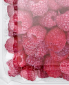 Clear Transparent Plastic Container with Raspberries Mockup – Top View