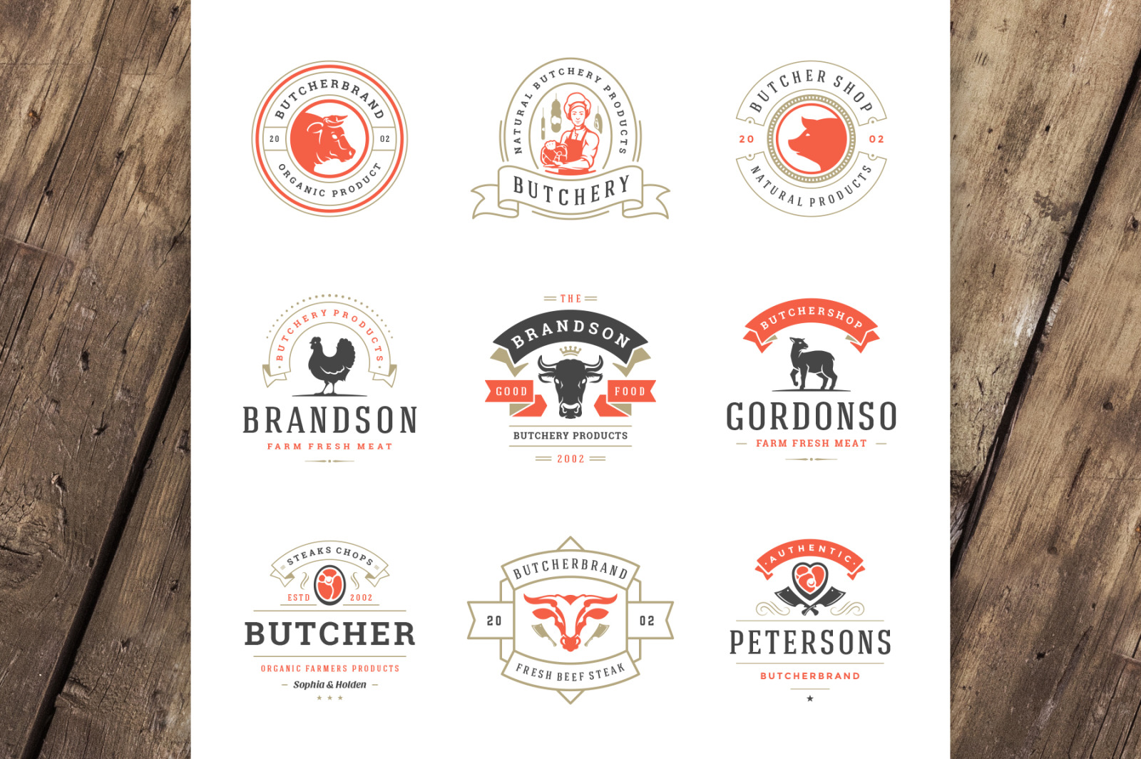 18 Meat Food Logos and Badges 18 Meat Food Logos and Badges