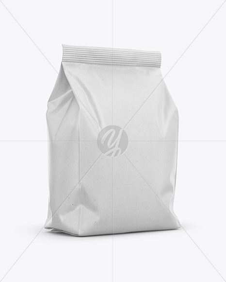 Kraft Food Bag Mockup - Half Side View