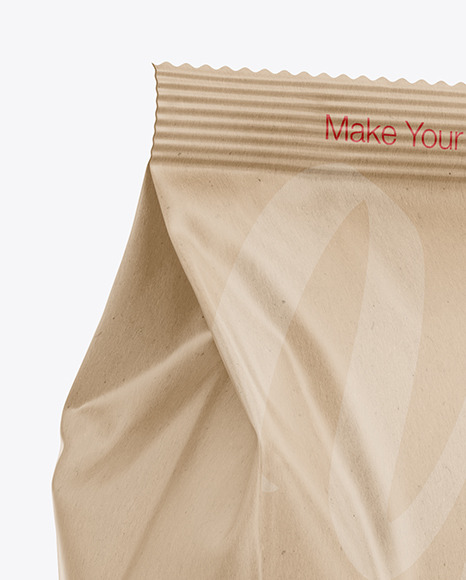 Kraft Food Bag Mockup - Half Side View