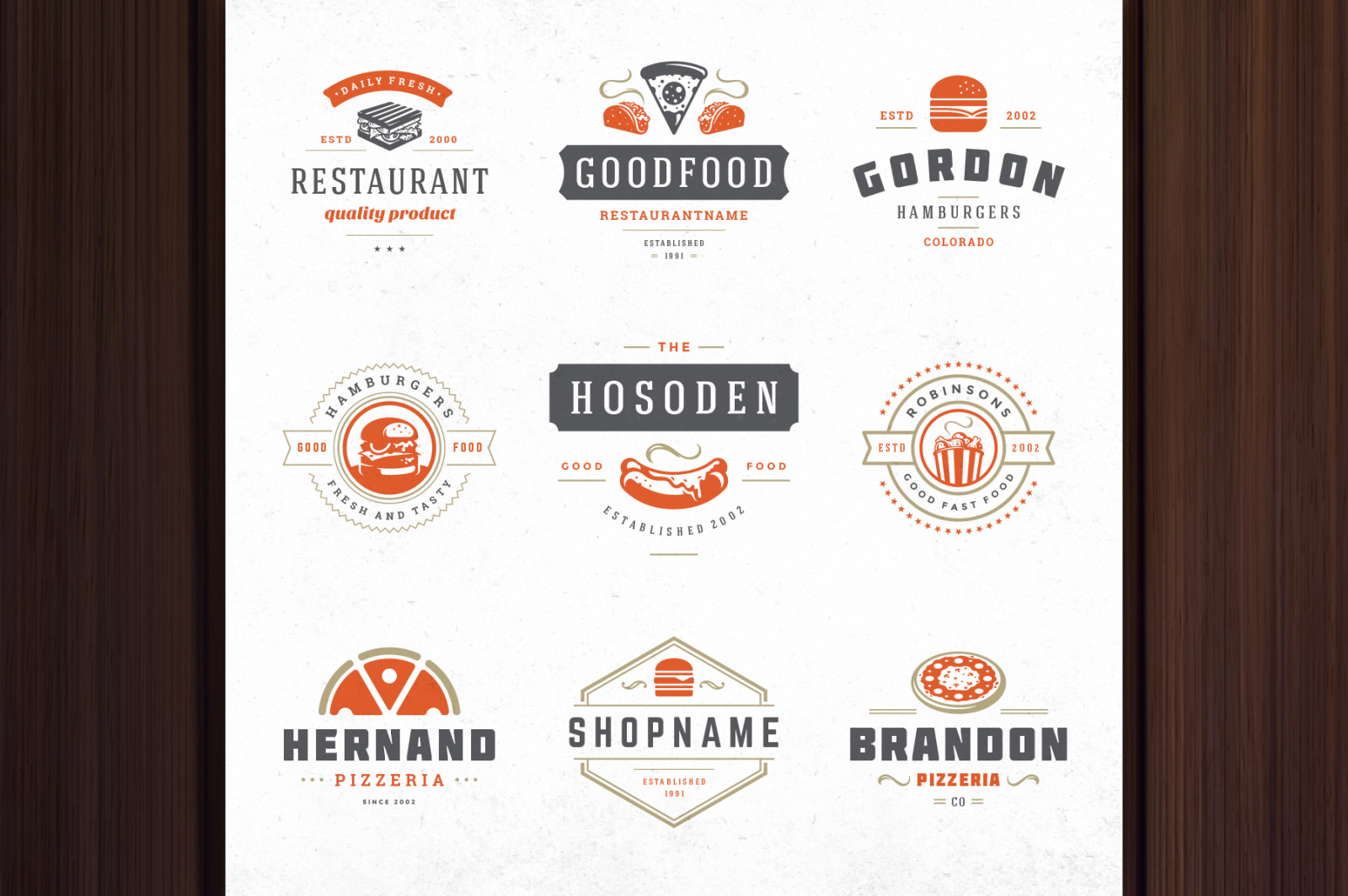 36 Fast Food Logos and Badges