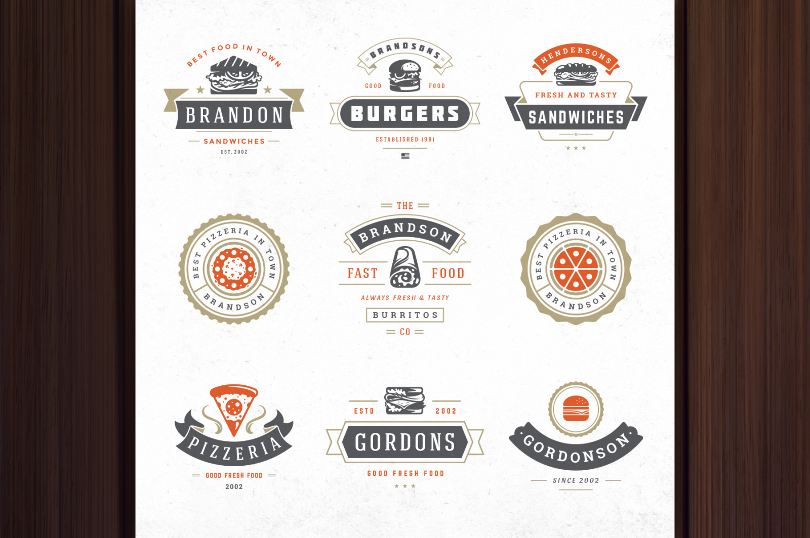 36 Fast Food Logos and Badges